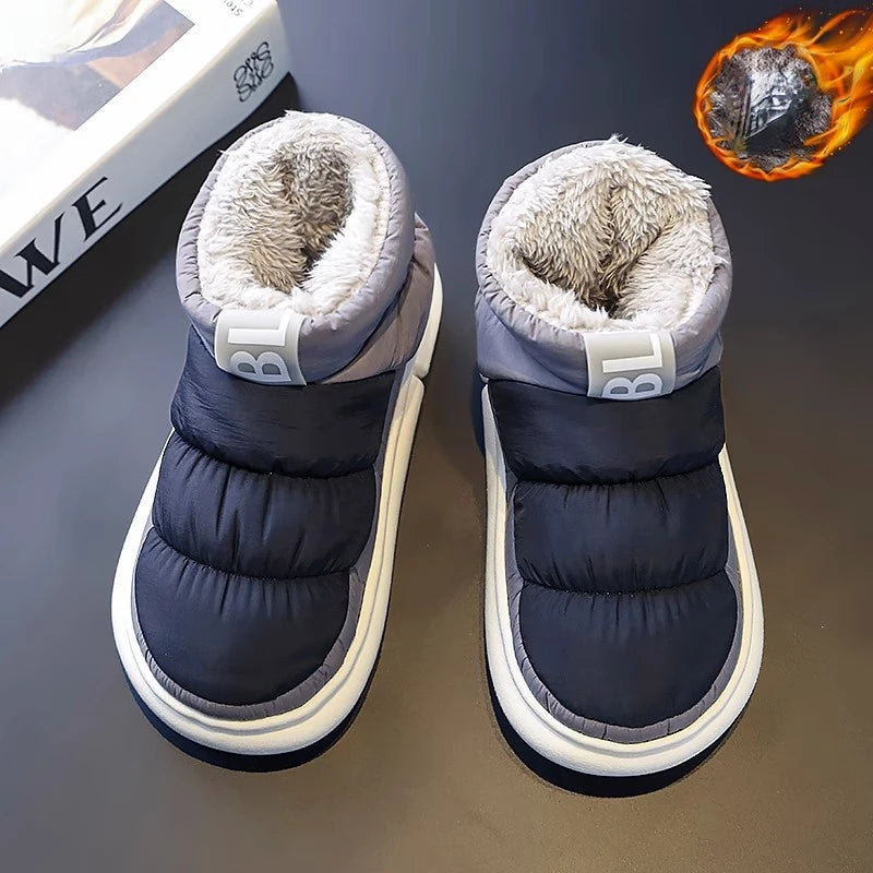 Snow Boots Men Women Winter 2024 New Lovers Plush Thick Comfortable Cotton Shoes Waterproof Anti Slip Outdoor Casual Shoes Flats
