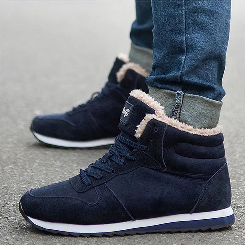 Men Boots Hiking Winter Shoes For Men's Winter Boots Casual Warm Fur Shoes Men Ankle Boots Winter Sneakers Warm Casual Shoes
